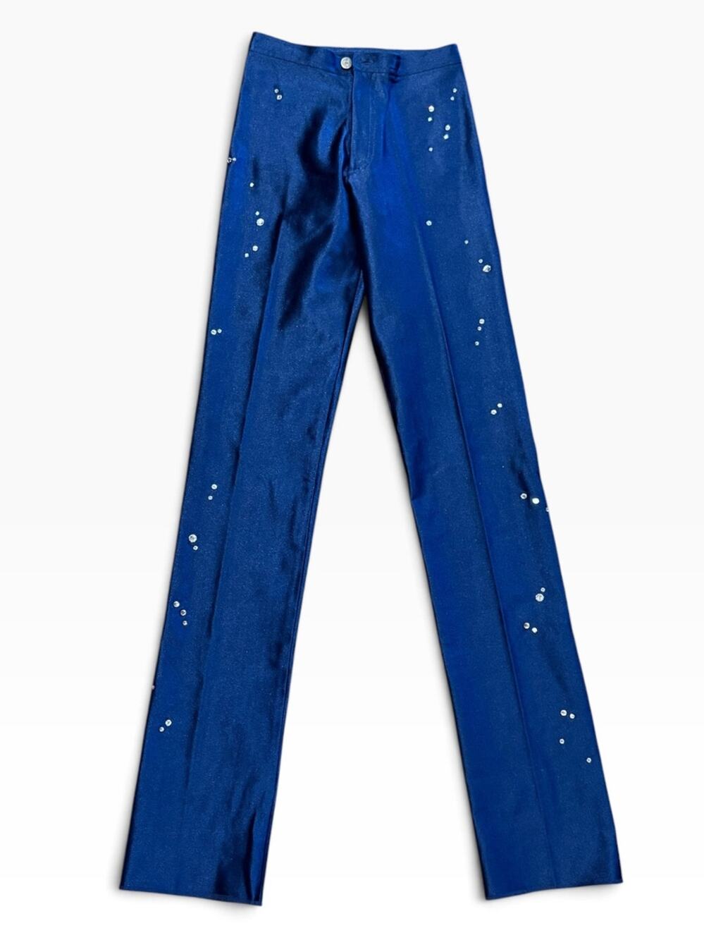 Vintage 70’s Bojeangles Skin-Ease Blue Women's 2 Straight Pants Sequin Accent